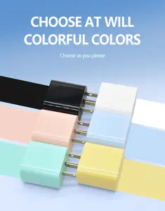 2024 New Style Macaron Colour Customizable Multi-colour PD20W Charging Head Fast Charger US Standard Type-c Wall Charger