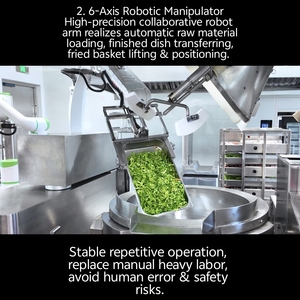 Línea <span class=keywords><strong>de</strong></span> Producción <span class=keywords><strong>de</strong></span> <span class=keywords><strong>Cocina</strong></span> Central Inteligente Totalmente Automática con <span class=keywords><strong>Robot</strong></span> Wok y Brazo Robótico <span class=keywords><strong>de</strong></span> 6 Ejes para Comedor Escolar - Product Image 3