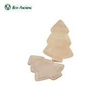 Assiettes en bois écologiques pour Noël, assiettes jetables biodégradables en bambou, vente en gros