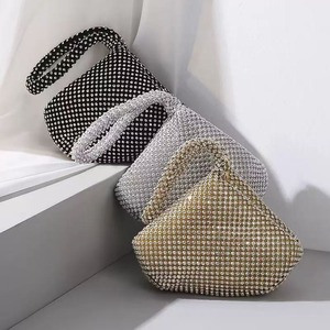 Glänzende Kristall-Clutch für Damen in Silber/Schwarz/<span class=keywords><strong>Gold</strong></span> mit Strass-Verzierung, Elegante Abendtasche, Trendige Diamant-Party-Clutch - Product Image 2