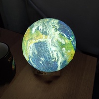 Lampe Led Usb en forme de terre, impression 3D conforme à la norme ip68, luminaire décoratif d'intérieur, idéal pour les fêtes d'anniversaire ou les fin d'année