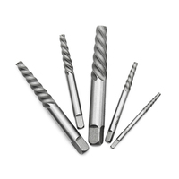 GSR Jeu d'extracteurs de vis à NO.2-NO.8 Outils à main d'extraction de vis dénudées en acier allié chromé Extracteur de vis à filetage