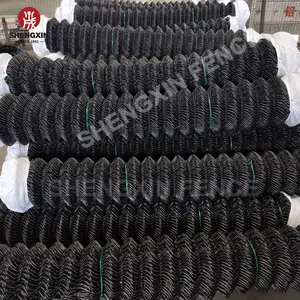 100ft Galvanized Black Chain Link Fence Cyclone Wire Mesh Fence Panel Chain Link Fence For Sport Game