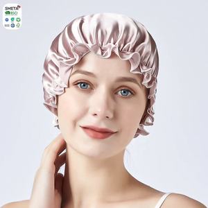 卸売6Aグレード100% 桑シルクボンネット女性用ヘアターバン睡眠用 - Product Image 1