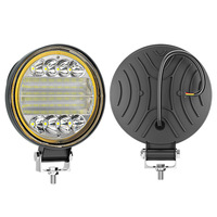 Phare de travail LED rond de 4 pouces 72W, faisceau spot et large, anneau halo DRL, lampe auxiliaire de conduite pour camion