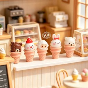Breloque en résine Kawaii en forme de crème glacée pour la fabrication de bijoux DIY, accessoires de figurines miniatures - Product Image 1