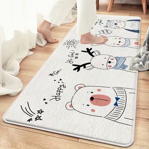 Ins işık lüks tarzı baskı shaggy pamuk mutfak kapı kilim mat nordic kabarık halı ayak banyo paspasları - Product Image 6