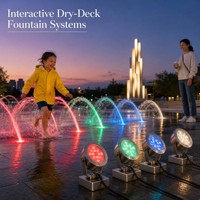 Projecteur de fontaine à jets d'eau RVBW à changement de couleur complet, étanche IP68, en acier inoxydable 304, contrôle DMX512, garantie 5 ans pour fontaine extérieure