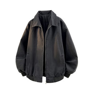 Chaqueta de Cuero Retro Americana para Hombre 2025 con Logotipo Personalizado, Estilo Casual Holgado y Largo para Invierno, Primavera/Otoño, Nuevo Estilo Clásico - Product Image 5