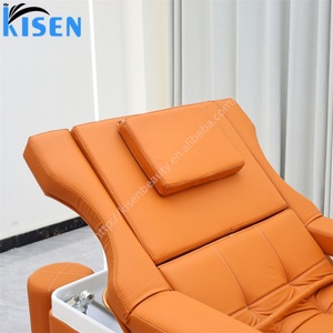 KISEN Salon Electric <b>Backrest</b> Lift Shampoo <b>Bed</b> Head Spa Water Circulation Massage <b>Bed</b> with Pedicure Shampoo Chair <b>for</b> Beauty Spa - Product Image 5