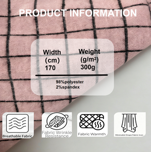 파우더 포그 체크 자카드 원단 300G 내구성 있는 체크 원단 베개 및 남녀 의류에 적합 - Product Image 2