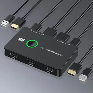 Caja de interruptores <span class=keywords><strong>KVM</strong></span> compatible con HD de 2 puertos con USB para compartir impresora de ratón de teclado entre 2 ordenadores en stock - Product Image 1