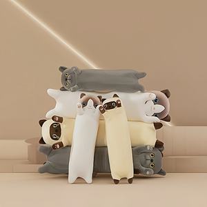 Peluche a Forma di Gatto Bianco con Fiocco, Cuscino Animale Imbottito Carino, Adatto per Ragazzi e Ragazze Come Regalo Festivo - Product Image 3