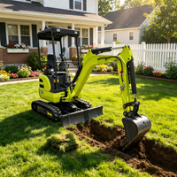 Mini-excavatrice à bras court pour démolition intérieure, aménagement paysager, travaux agricoles, chenilles en caoutchouc, excavatrice compacte 1700 kg