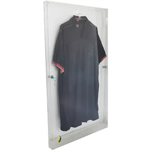 Wall Mount Clear Acrylic Jersey Display Case Lucite T Shirt Frame Custom display Casw with Lock