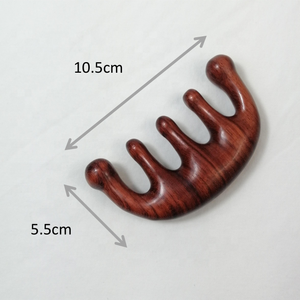 Pettine per massaggio in legno per terapia di massaggio del cuoio capelluto della testa del canale meridiano nessun pettine in legno di sandalo verde statico - Product Image 5