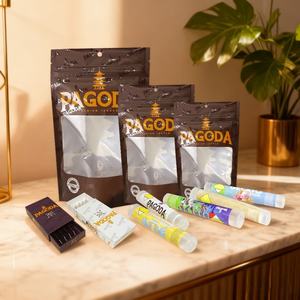 Bolsa de Pie con Cierre Hermético y Ventana, Impresión Personalizada UV, 3.5G 7G 14G, Bolsa de Plástico Mylar Reutilizable de Grado Alimenticio - Product Image 1