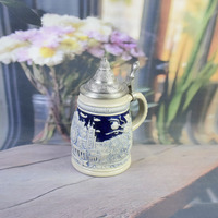 Chope à bière en céramique de Berlin avec couvercle en aluminium, motif paysage urbain en relief, tasse souvenir, capacité 800 ml, compatible lave-vaisselle et écologique, personnalisable