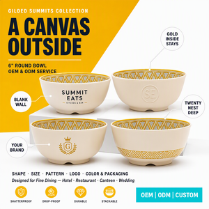 OEM ODM Vajilla de Melamina Personalizada al por Mayor, Tazón con Motivo Interior, para Fiestas, Escuelas, Picnics, con Diseño de Gotas de Arándanos, Resistente a las Caídas - Product Image 1