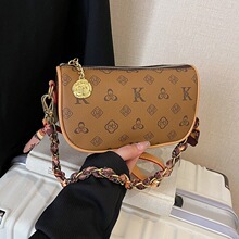 Sac à bandoulière en PU haut de gamme de marque 2026, modèle nouveau, durable, avec chaînes décoratives et fermeture éclair, bretelles réglables - Product Image 3