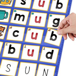 Tableau de construction de mots CVC, 64 cartes flash de phonétique, jeux d'alphabétisation pour la maternelle, pour les enfants de 4 à 6 ans - Product Image 4