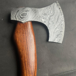 Custom Handmade Damascus Steel <b>Axe</b> with Wooden <b>Handle</b> Outdoor Bushcraft Camping Chopping Tool OEM Service Damascus Steel <b>Axes</b> - Product Image 3