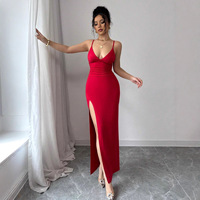 Robe longue d'été élégante et ajustée sans manches pour femme, style européen et américain