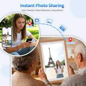 Cadre photo numérique intelligent Android 14 de 15,6 pouces 2026 avec écran tactile de bureau, prise <span class=keywords><strong>en</strong></span> charge MP4/MP3, WiFi6, 4+64 Go, <span class=keywords><strong>en</strong></span> plastique, pour rappels/horloge, idéal pour les enfants - Product Image 6
