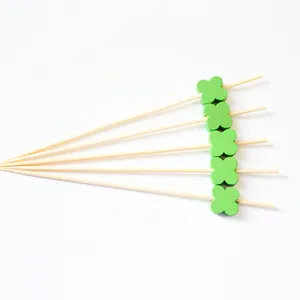 J & M 100PC <span class=keywords><strong>Count</strong></span> 4.7in bốn-pental thiết kế màu các loại thân thiện với môi tre Cocktail dính dùng một lần đính cườm dính cho thanh công cụ - Product Image 4