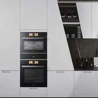 OPPOLIA Designs Gratuits Style Italien Cuisines Complètes Laquées Armoires de Cuisine Étanches Noir et Blanc Industriel Moderne