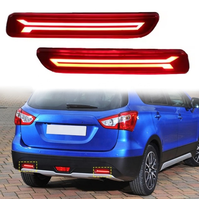 New Rear Bumper LED DRL Brake Lamp Warning Reflector Driving Light for SUZUKI CIAZ VITARA Splash Alivio SX4 ERTIGA S-CROSS