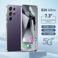 Smartphone S26 Ultra 5G Laris Manis, Layar 7.3 inci, RAM 16GB+1TB, CDMA LTE, Android 14, Baterai 7800mAh, GPS, Buka Kunci Wajah, Dual SIM