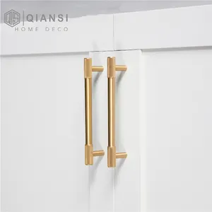 Qiansi HK0055 Furniture Cabinet Handles Metal Brass Mesh Knurled Kitchen Door Handle Drawer Knobs And Handles