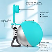 Nouvelle bouteille d'eau portable pliable isolée en acier inoxydable 304 pour animaux de compagnie, écologique, moderne, imperméable, 285 ml, pour chiens