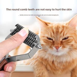 In legno massello pettine per cani biadesivo in noce e pettine per diradamento per gatti in acciaio inossidabile spazzole per la toelettatura di animali domestici in stile piccolo - Product Image 4