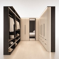 Sistema de Armario Modular Moderno para Dormitorio, Armario de Esquina Personalizado de Madera, Armario Vestidor con Cajones