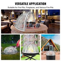 Grille anti-étincelles moderne en acier inoxydable robuste pour foyer, avec outil de levage, pour la sécurité des feux dans les foyers, patios et jardins.