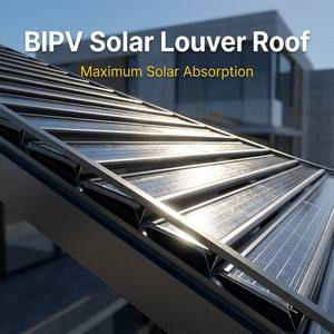 <span class=keywords><strong>Pergola</strong></span> en <span class=keywords><strong>aluminium</strong></span> écologique à énergie solaire, motorisée, avec écran coupe-vent en fibre de verre, intelligente et durable, pour balcon, cour et jardin - Product Image 3
