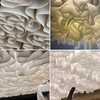 Superbe tissu coréen texturé pour plafond intérieur, blanc, translucide, motif ondulé, personnalisable pour la décoration