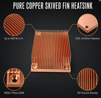 Dissipateur thermique à ailettes rainurées en cuivre pur OEM, usinage de précision CNC, brasage sous vide pour serveur, GPU, IGBT, onduleur EV, module laser