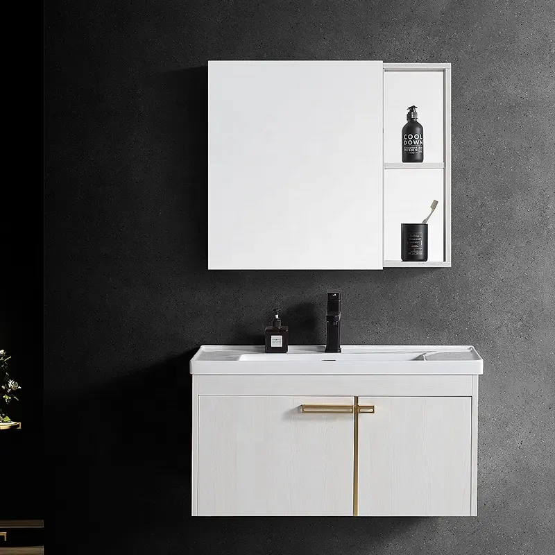 Gabinete de lavabo de cerámica para baño, mueble de color blanco