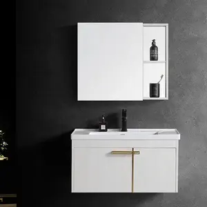 Miroir de lavage à main en céramique, armoire de lavabo de couleur blanche, meuble pour salle de bains, nouvelle collection