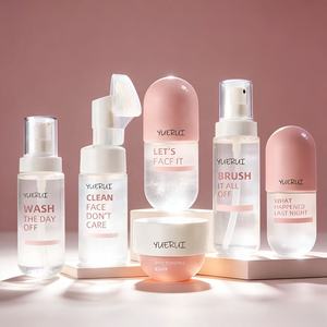 Bouteilles et pots cosmétiques roses à fond rond, flacon de mousse nettoyante, flacon pulvérisateur de toner, emballage de sérum, flacon pompe pour lotion, pot de crème - Product Image 6