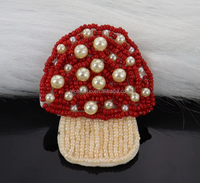 Patchs brodés à la main en perles, patchs en sequins en forme de champignon, patchs en perles 3D en PVC, patchs en forme de fruits et légumes, patchs en tissu brodés à coudre