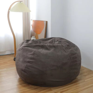 Marrone grande camoscio rotondo anti gravità lettino gigante spugna sacchetto di fagioli imbottito divano poltrona relax divano letto pigro pouf - Product Image 4