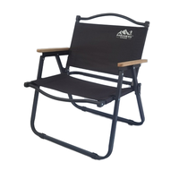 Chaise de camping pliable rapide en bois massif de taille moyenne, double couche, en acier carbone Oxford 600D, pour le glamping urbain, avec logo personnalisé, approvisionnement en gros direct usine