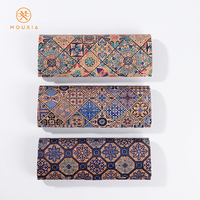 Étui à lunettes en PU avec logo personnalisé, boîte à lunettes portable avec motif de carreaux Azulejo portugais