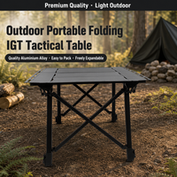 Table tactique pliante multifonctionnelle extensible en aluminium IGT personnalisée pour le camping et l'extérieur, réglable en hauteur, pour barbecue