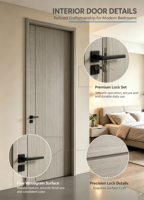 Porte en bois finie pour chambre à coucher, appartement, hôtel, portes intérieures commerciales pour usage domestique