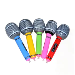 Promotional plastic musical instruments inflatable microphone toy for kids